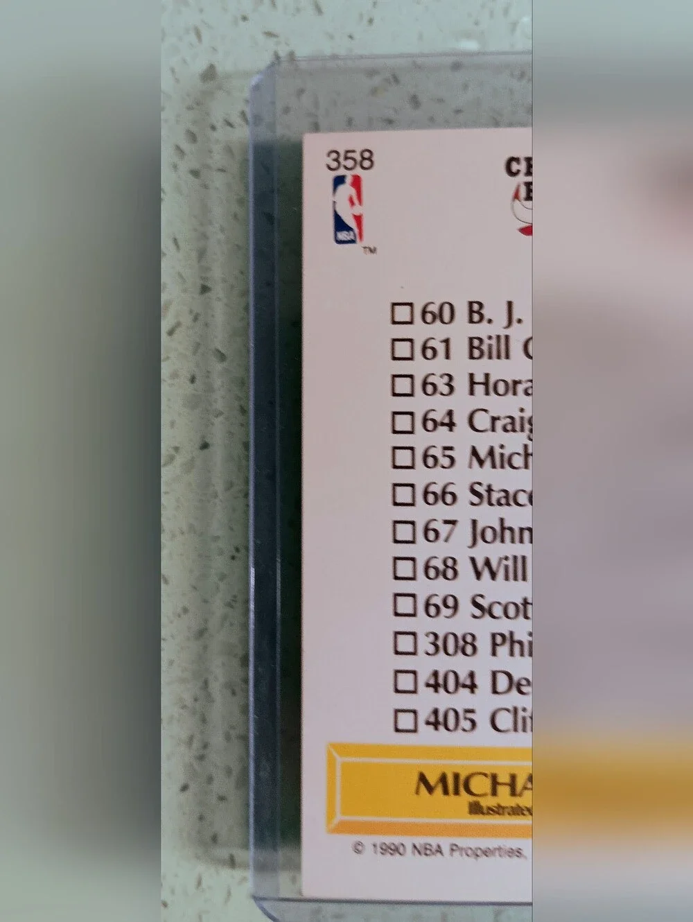 1990-91 NBA Hoops Michael Jordan Art Team Card Checklist #358 Bulls